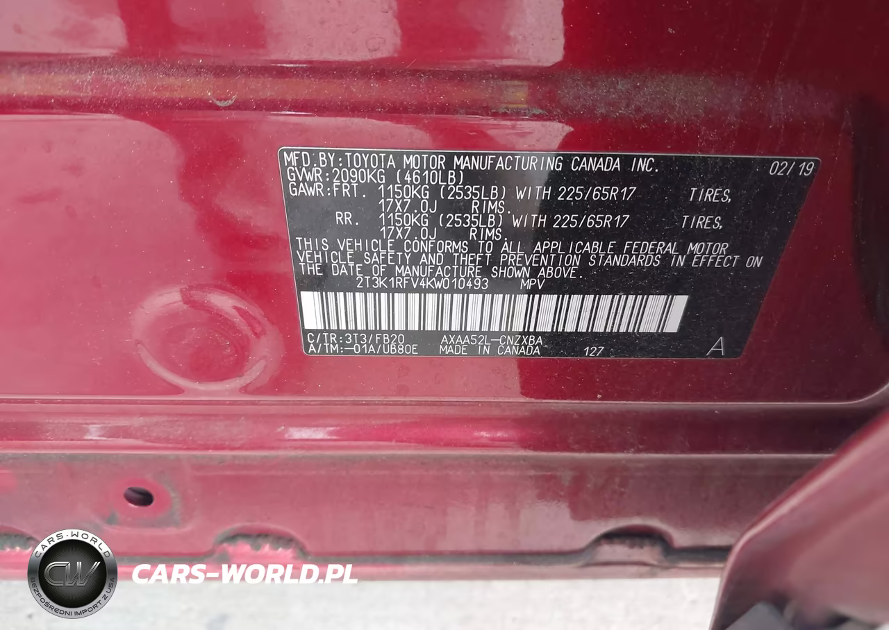 2019 Toyota Rav4 Le VIN:2T3K1RFV4KW010493 - 9