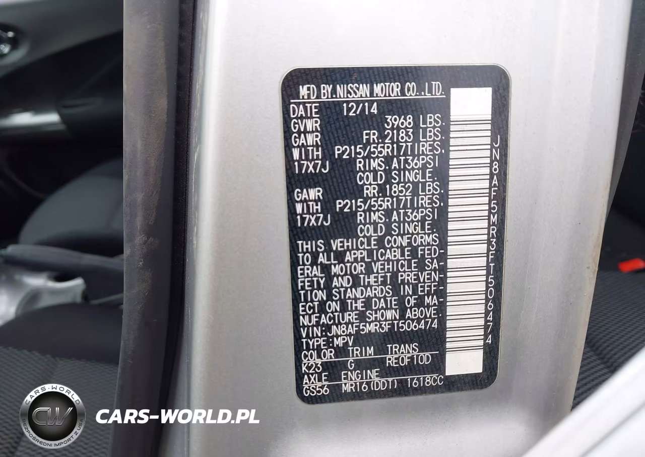 2015 Nissan Juke S VIN:JN8AF5MR3FT506474 - 9