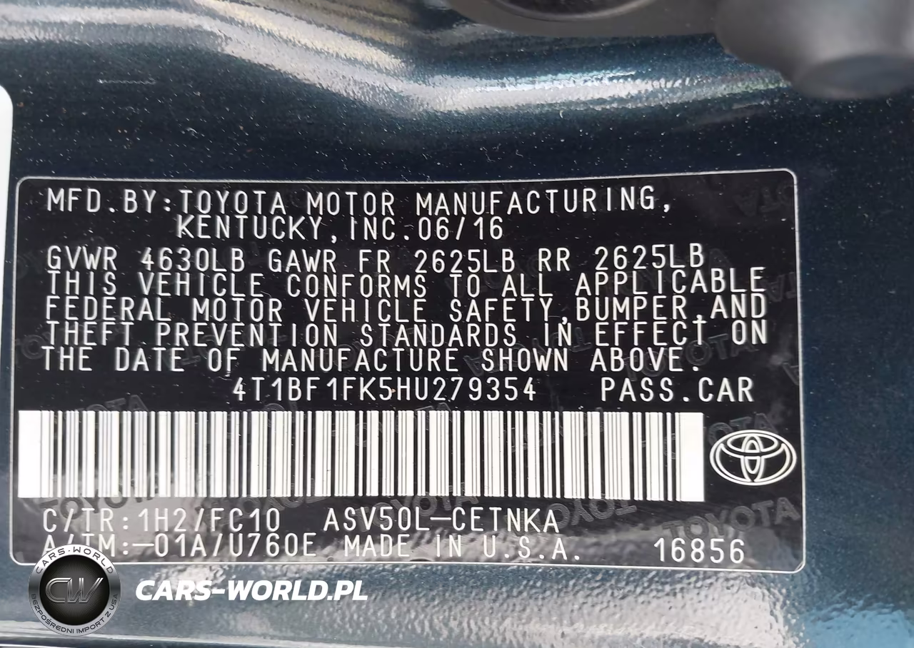 2017 TOYOTA CAMRY LE VIN:4T1BF1FK5HU279354 - 9