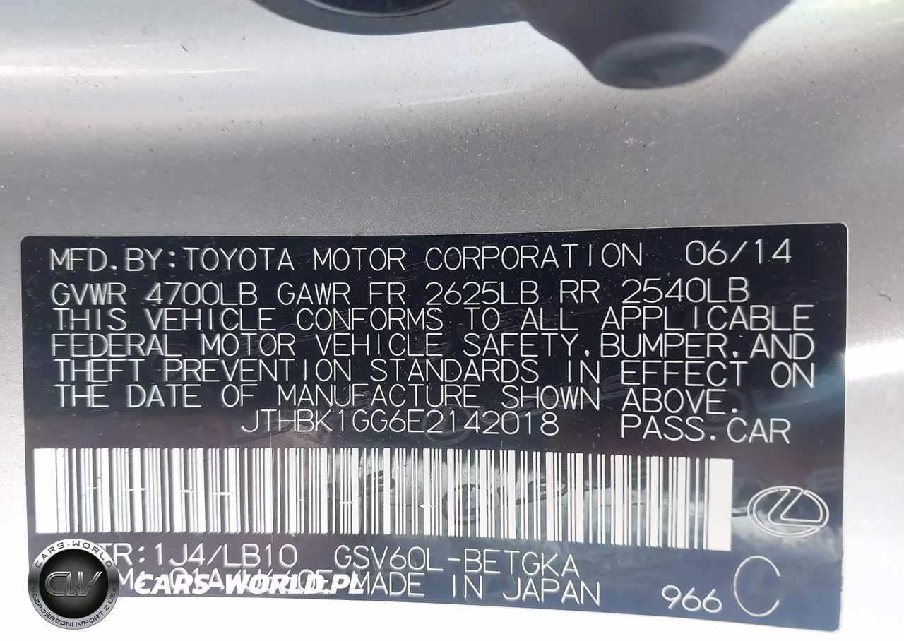 2014 Lexus Es 350 VIN:JTHBK1GG6E2142018 - 9