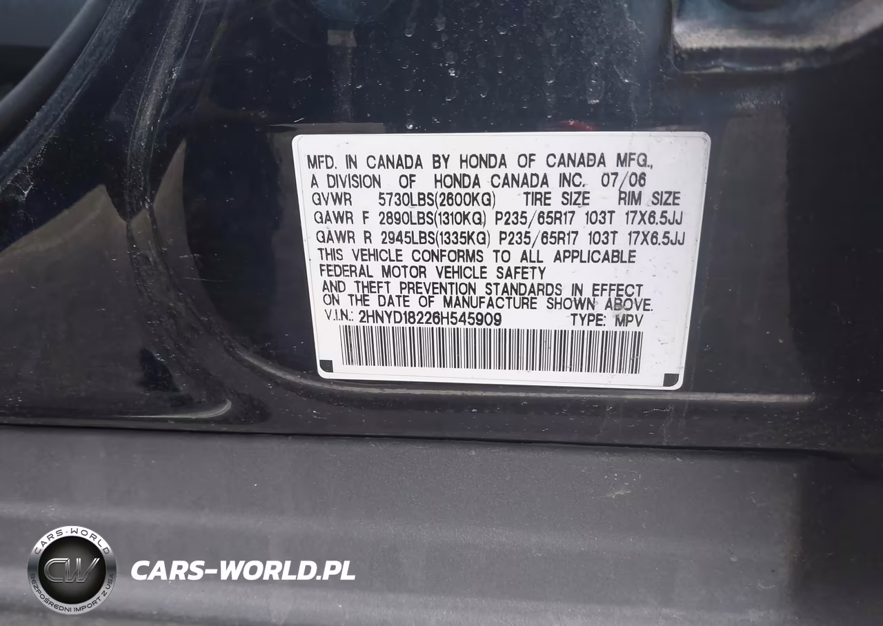 2006 Acura Mdx VIN:2HNYD18226H545909 - 9