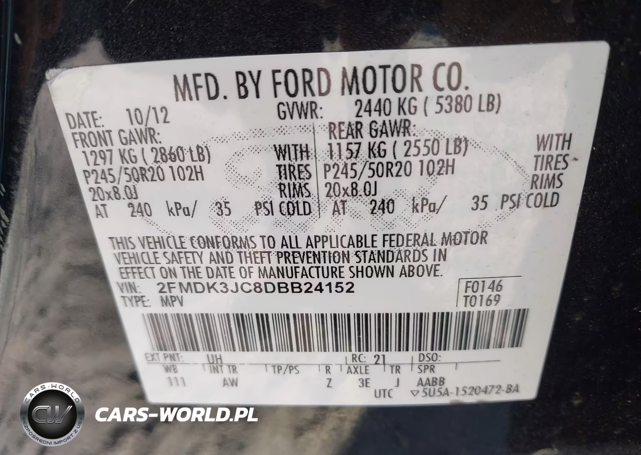 2013 Ford Edge Sel VIN:2FMDK3JC8DBB24152 - 9