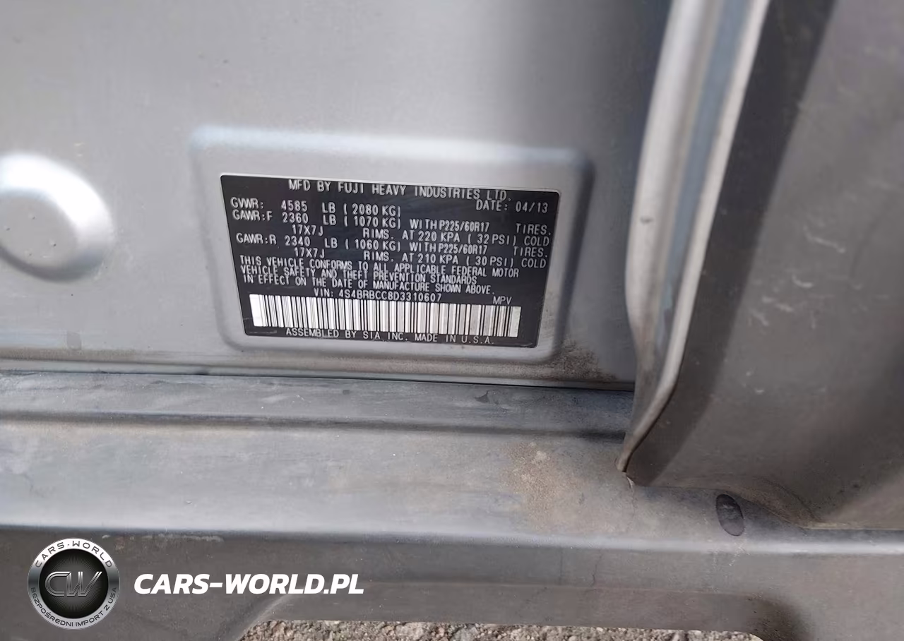 2013 Subaru Outback 2.5I Premium VIN:4S4BRBCC8D3310607 - 9