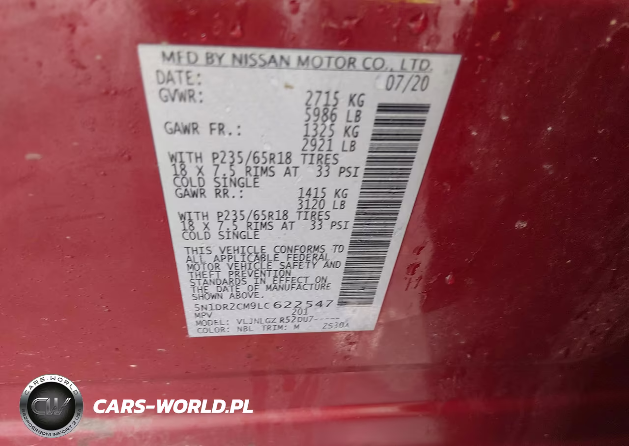 2020 Nissan Pathfinder Sl 4Wd VIN:5N1DR2CM9LC622547 - 9