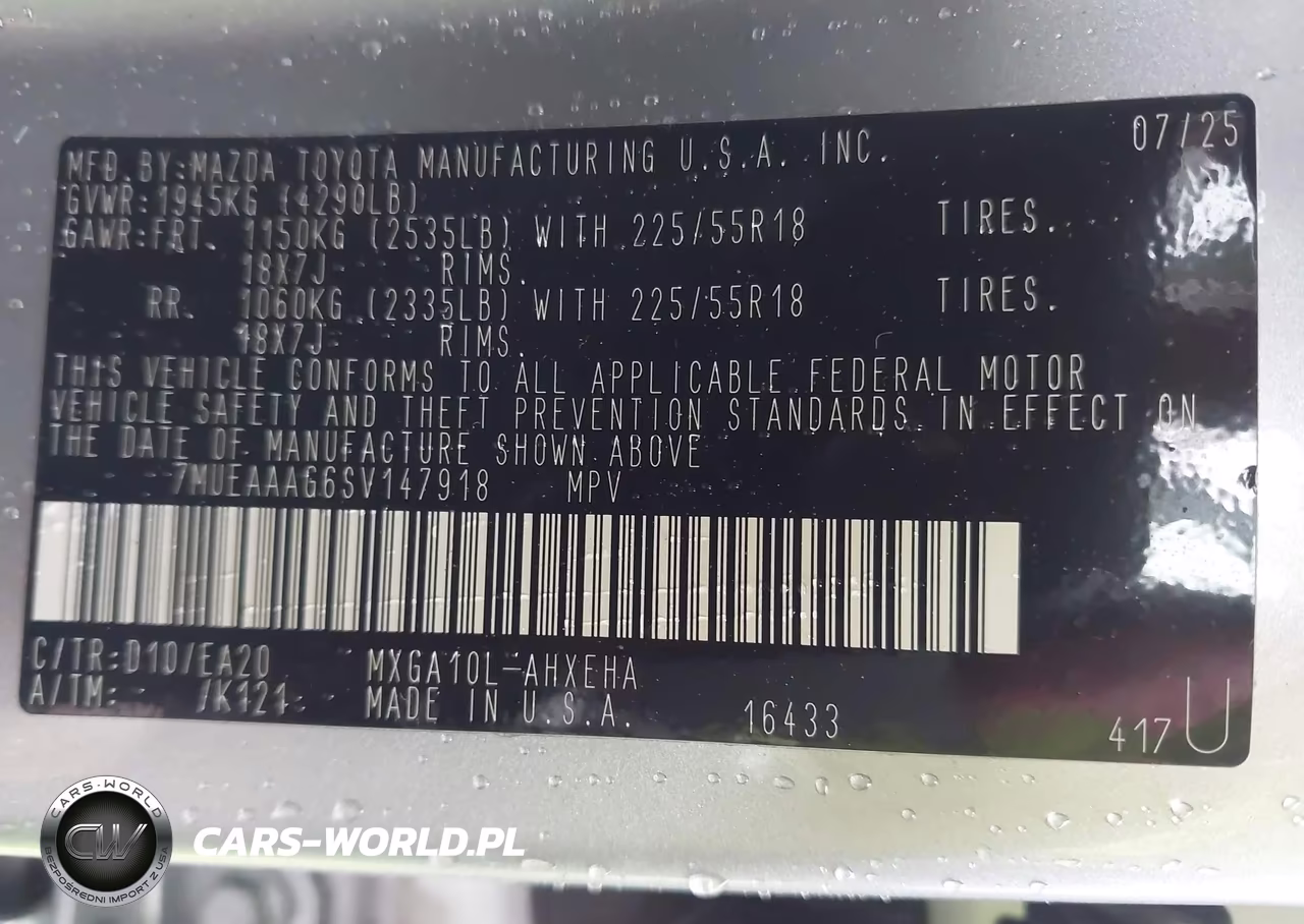 2025 Toyota Corolla Cross Xle VIN:7MUEAAAG6SV147918 - 9