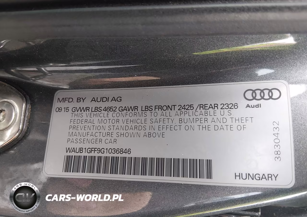 2016 Audi S3 2.0T Premium Plus VIN:WAUB1GFF9G1036846 - 9