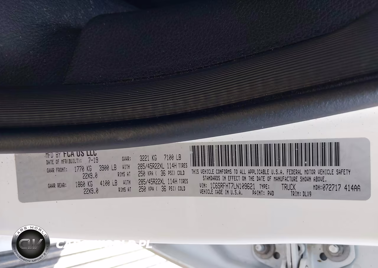 2020 Ram 1500 Limited 4X4 5'7 Box VIN:1C6SRFHT7LN109621 - 9