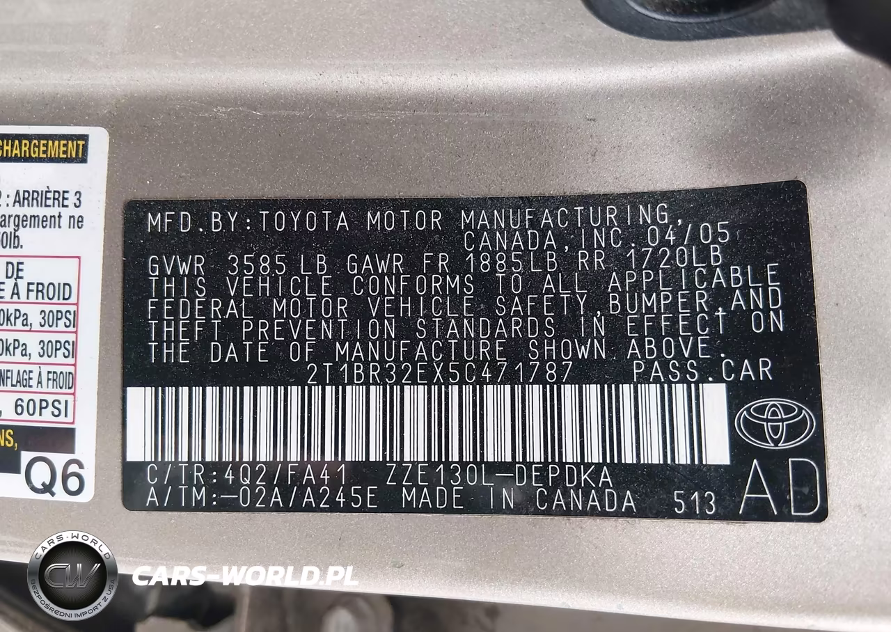 2005 Toyota Corolla Ce VIN:2T1BR32EX5C471787 - 9