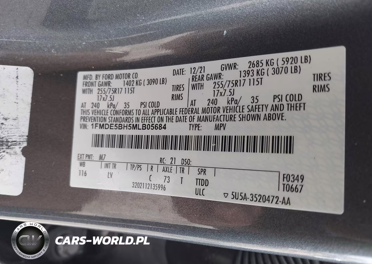 2021 Ford Bronco Big Bend VIN:1FMDE5BH5MLB05684 - 9