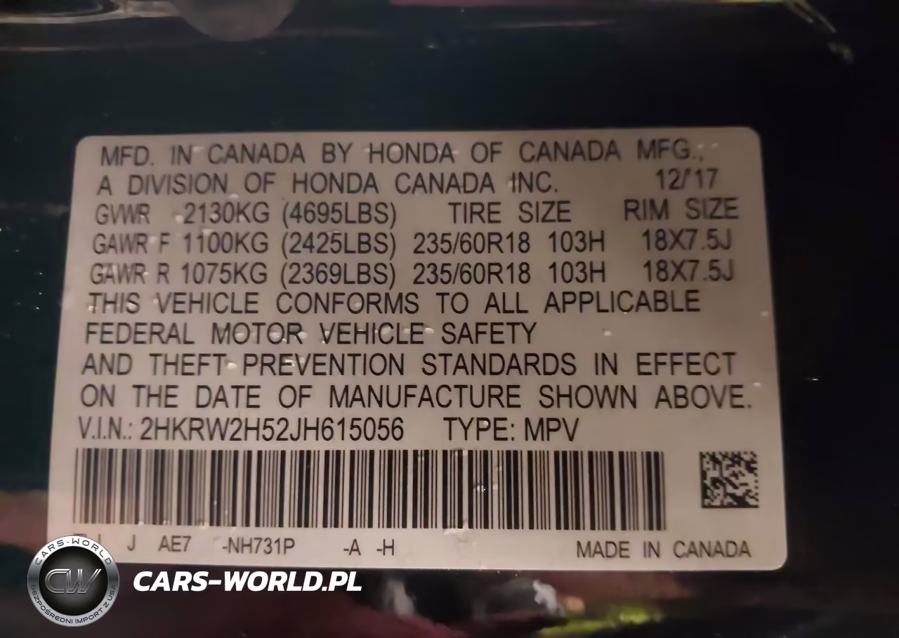 2018 Honda Cr-V Ex VIN:2HKRW2H52JH615056 - 9