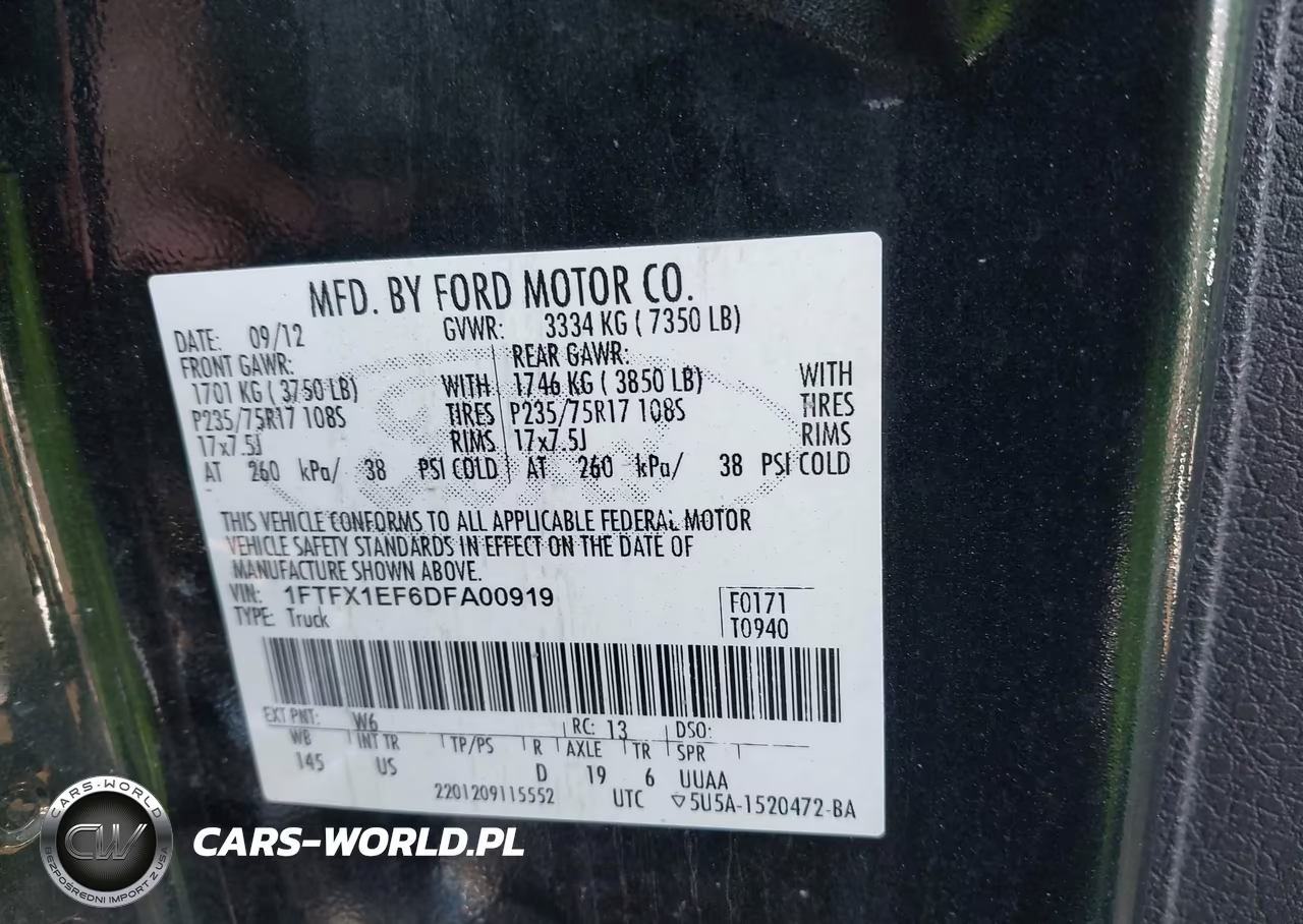 2013 Ford F-150 Xlt VIN:1FTFX1EF6DFA00919 - 9