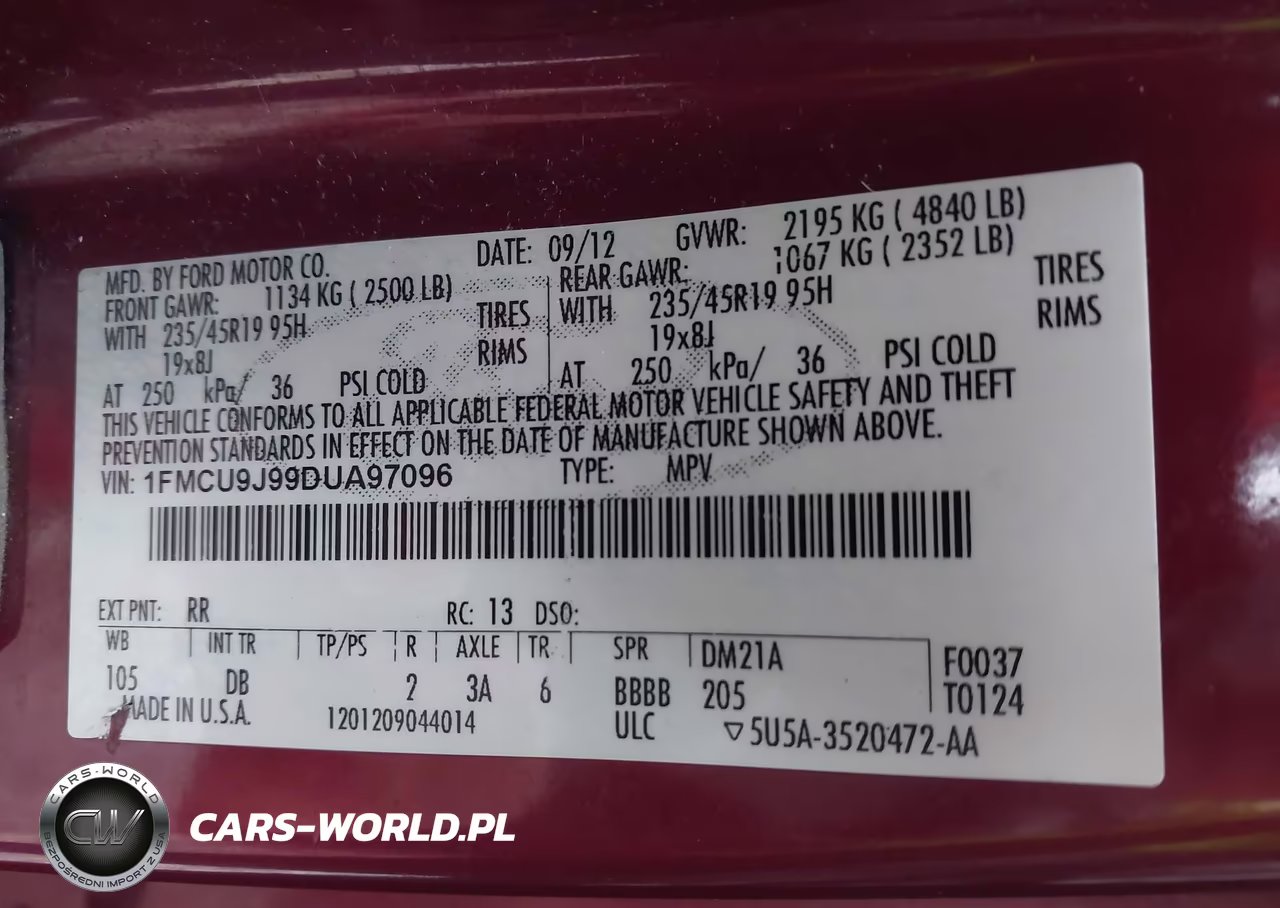 2013 Ford Escape Titanium VIN:1FMCU9J99DUA97096 - 9