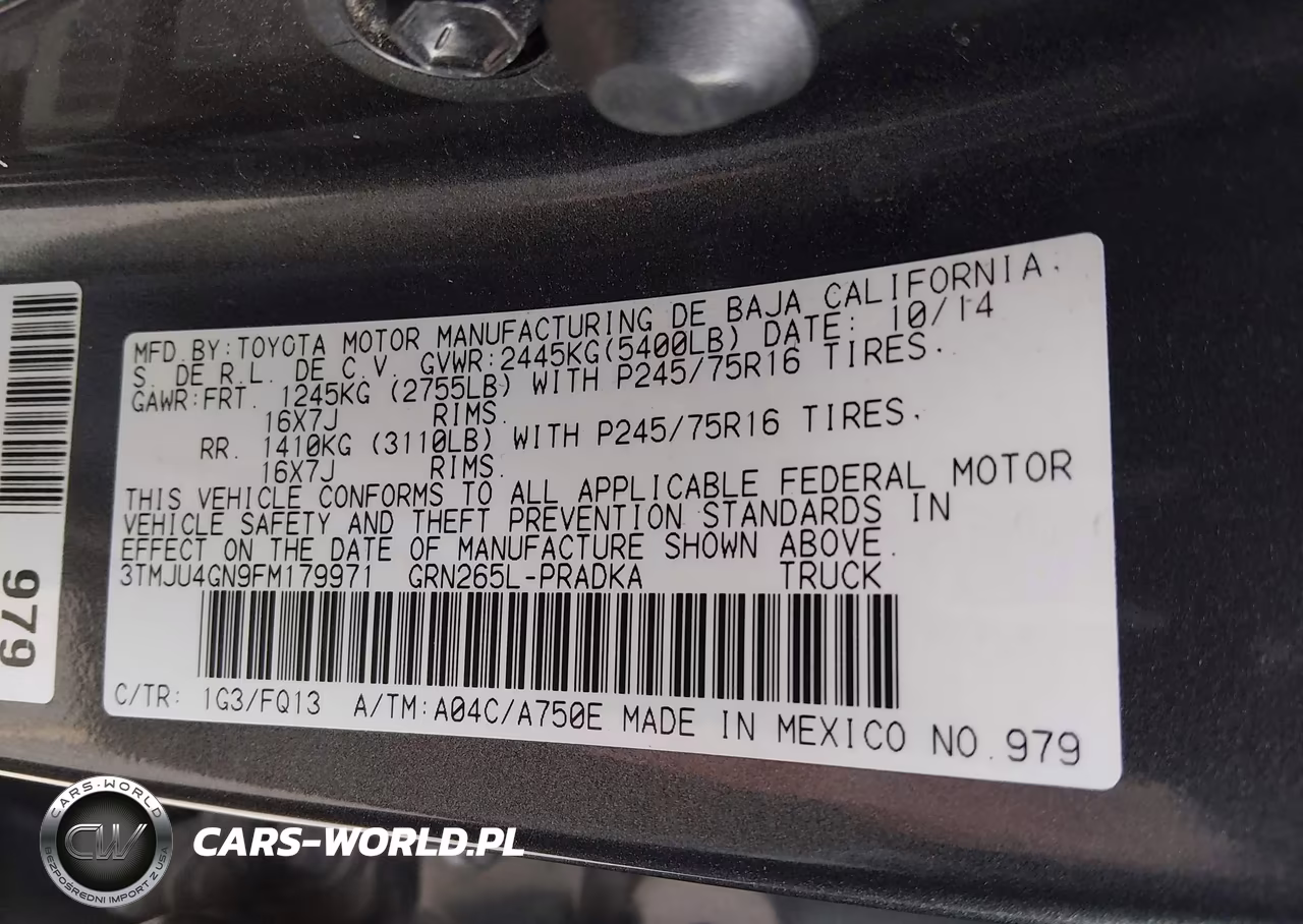 2015 Toyota Tacoma Prerunner V6 VIN:3TMJU4GN9FM179971 - 9