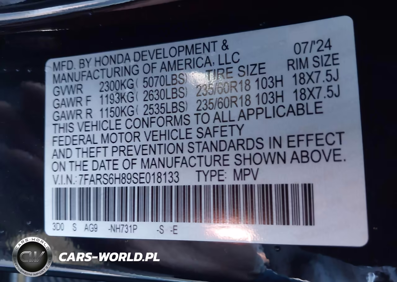 2025 Honda Cr-V Hybrid Sport-L VIN:7FARS6H89SE018133 - 9