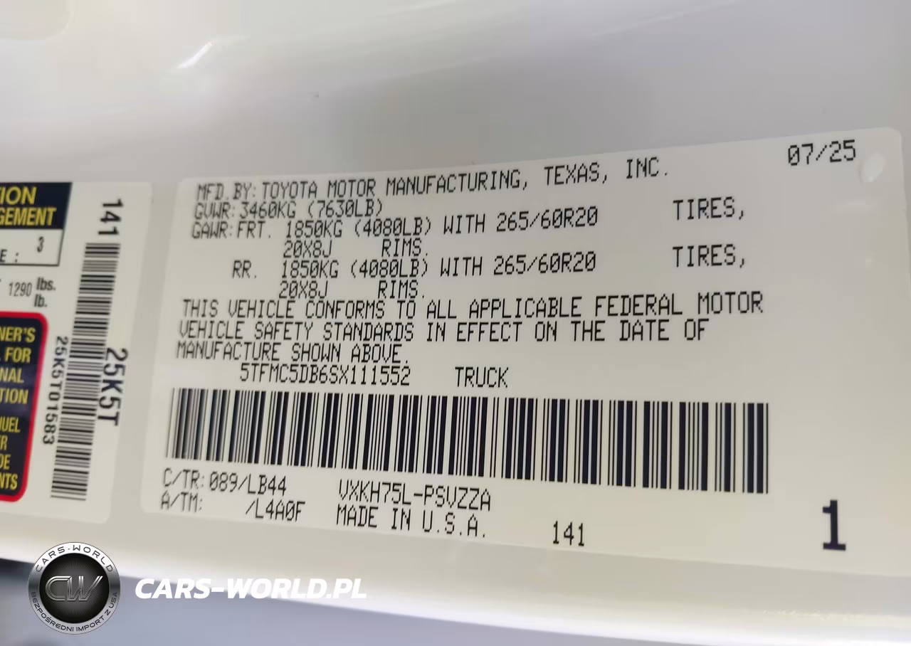 2025 Toyota Tundra Crewmax Platinum-Crewmax 1794 VIN:5TFMC5DB6SX111552 - 9