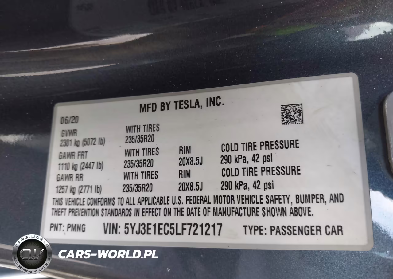 2020 Tesla Model 3 Performance Dual Motor All-Wheel Drive VIN:5YJ3E1EC5LF721217 - 9