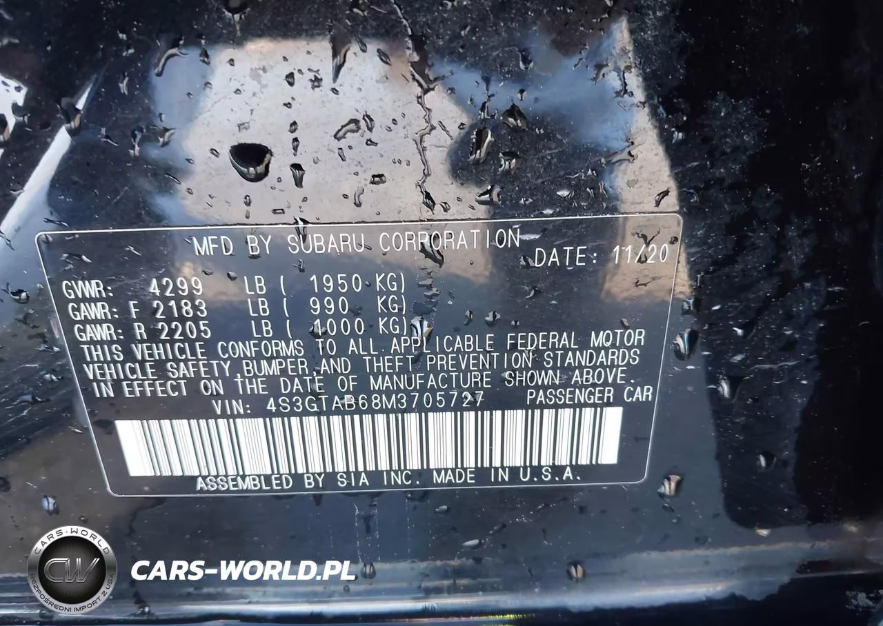 2021 Subaru Impreza 5-Door VIN:4S3GTAB68M3705727 - 9