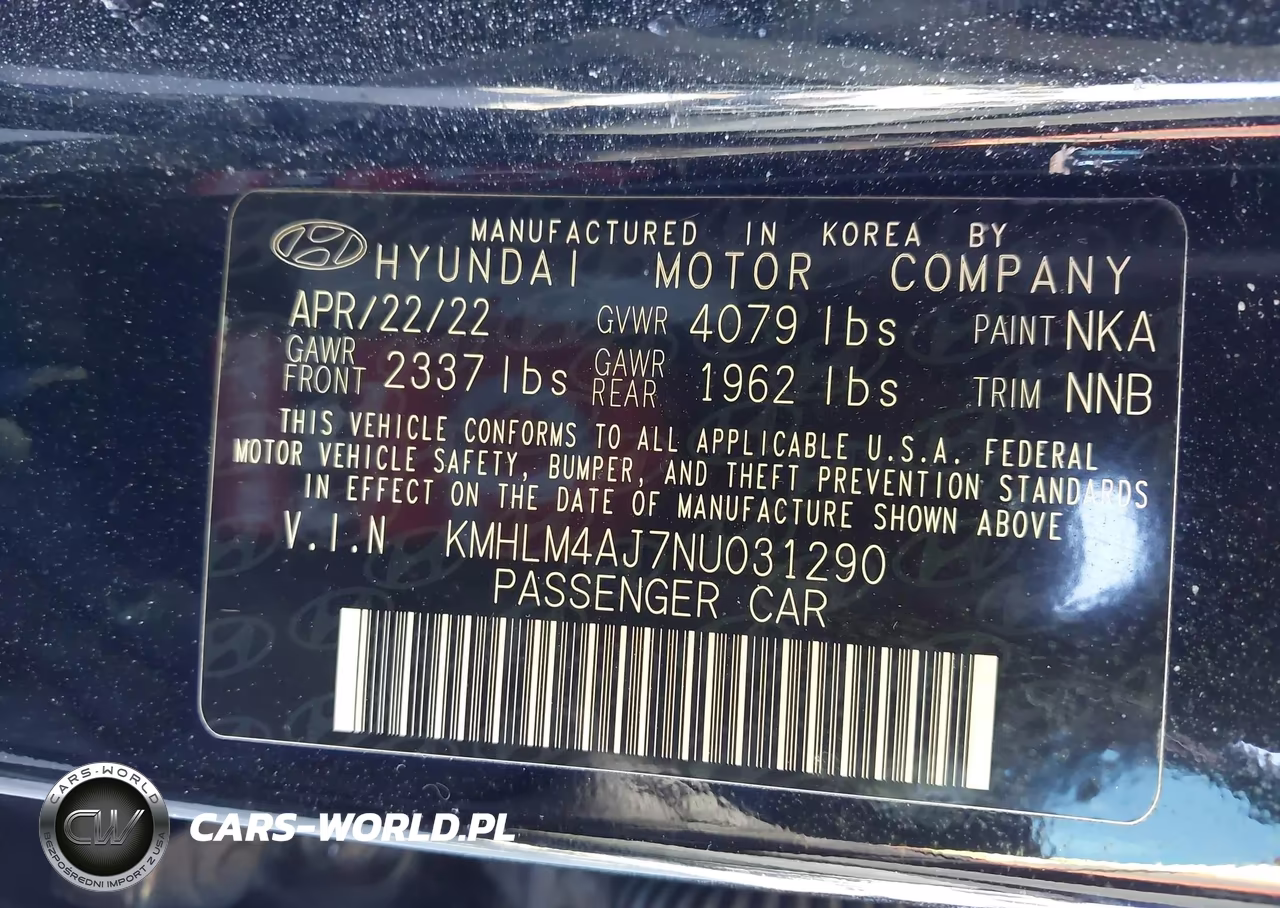 2022 Hyundai Elantra Hybrid Blue VIN:KMHLM4AJ7NU031290 - 9