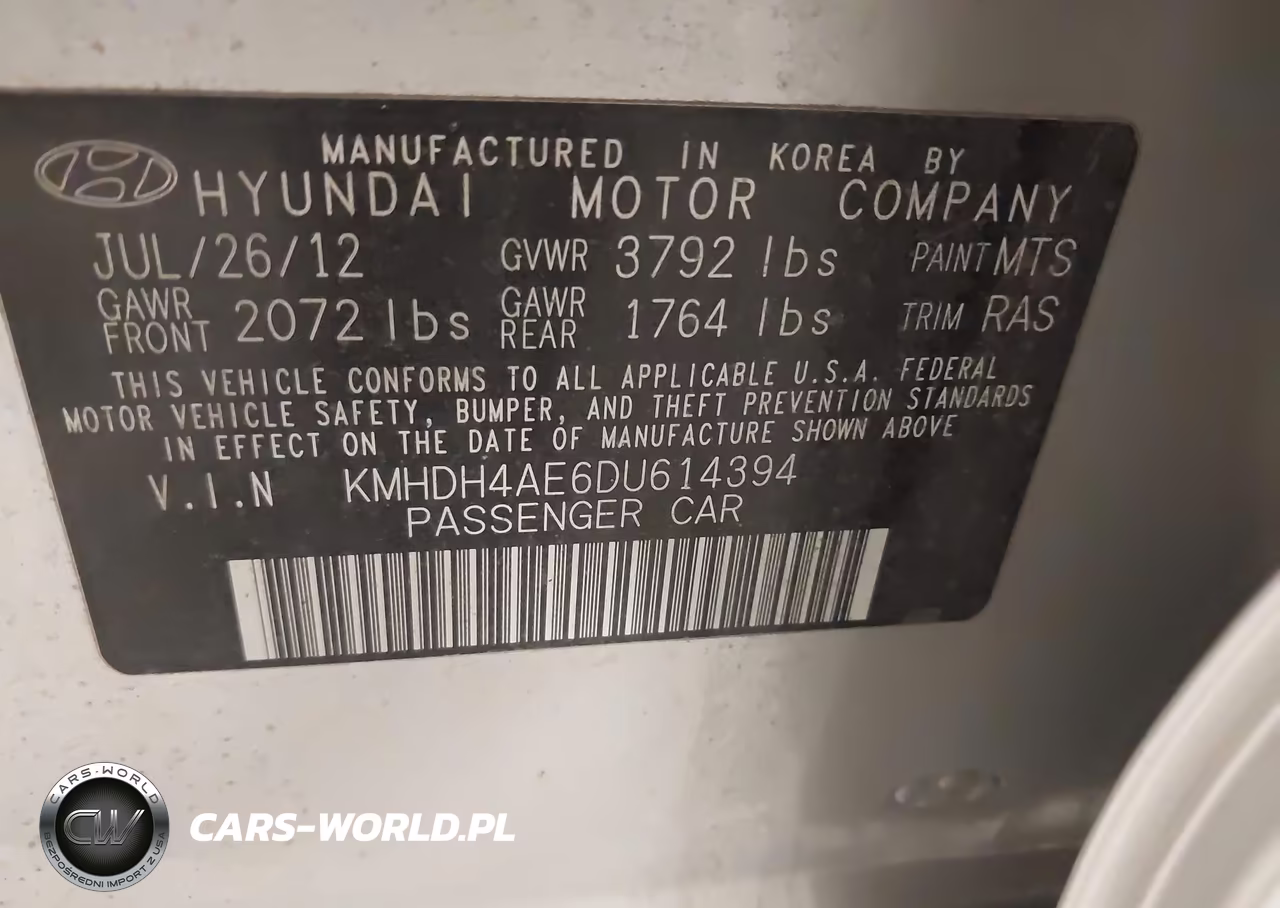 2013 Hyundai Elantra Limited VIN:KMHDH4AE6DU614394 - 9