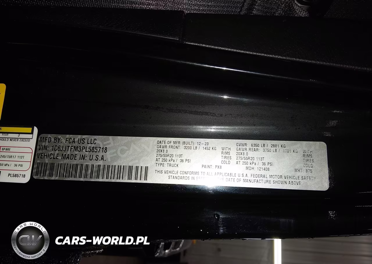 2023 Jeep Gladiator High Altitude 4X4 VIN:1C6JJTFM3PL585718 - 9
