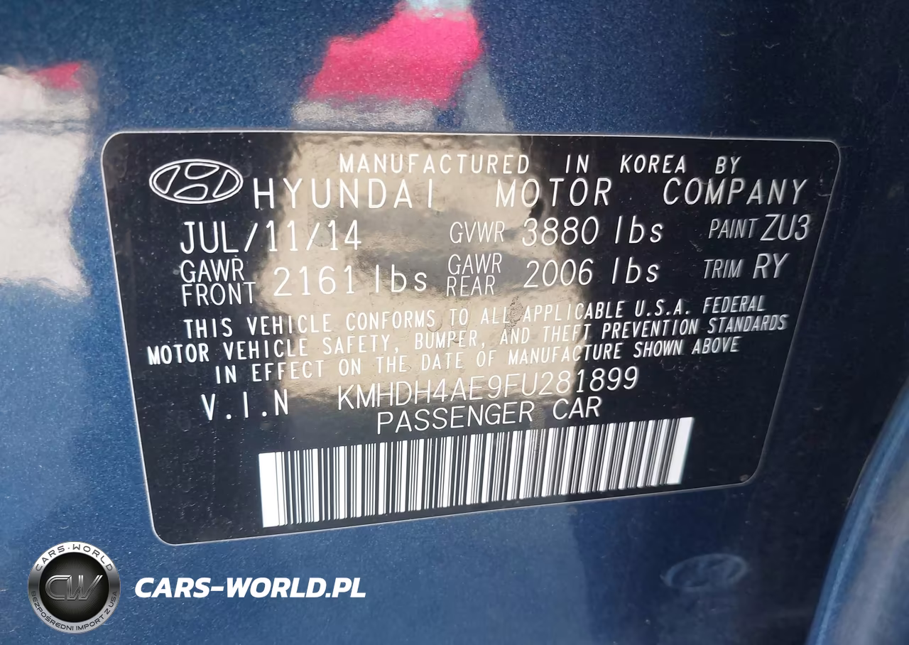 2015 Hyundai Elantra Se VIN:KMHDH4AE9FU281899 - 9