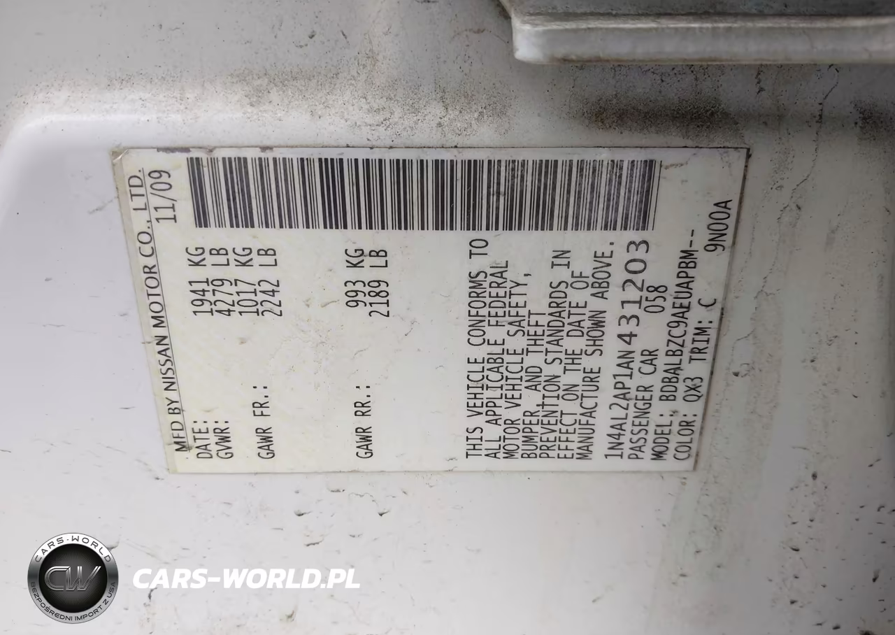 2010 Nissan Altima 2.5 S VIN:1N4AL2AP1AN431203 - 9