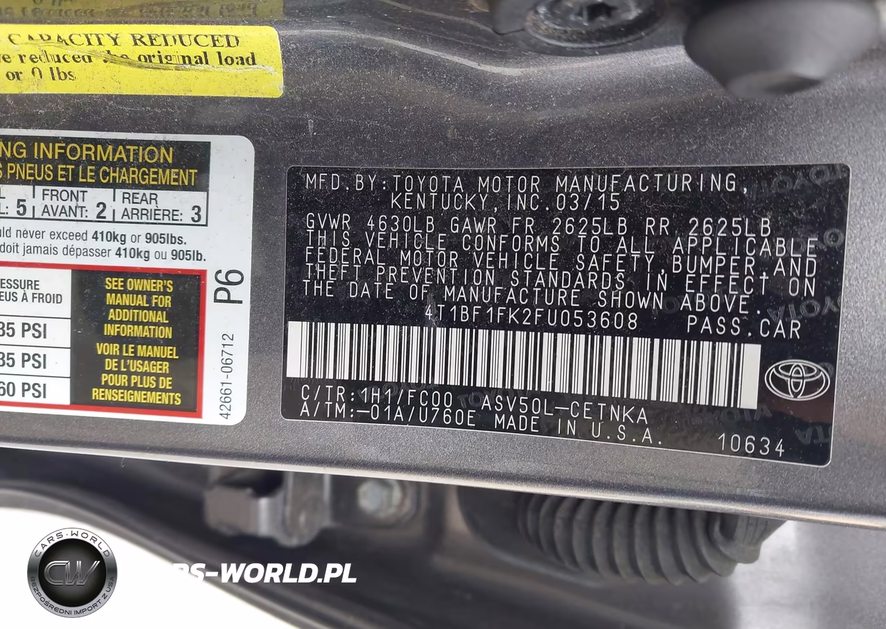 2015 Toyota Camry Le VIN:4T1BF1FK2FU053608 - 9