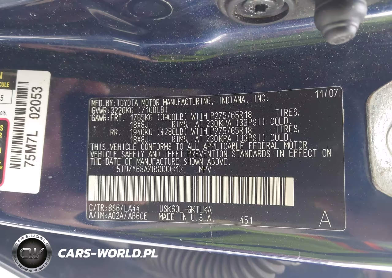 2008 Toyota Sequoia Limited 5.7L V8 VIN:5TDZY68A78S000313 - 9