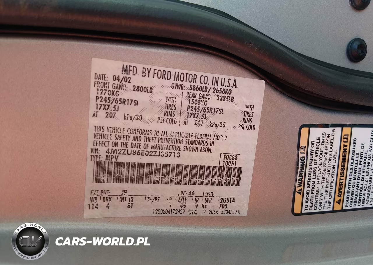 2002 Mercury Mountaineer VIN:4M2ZU86E02ZJ35713 - 9