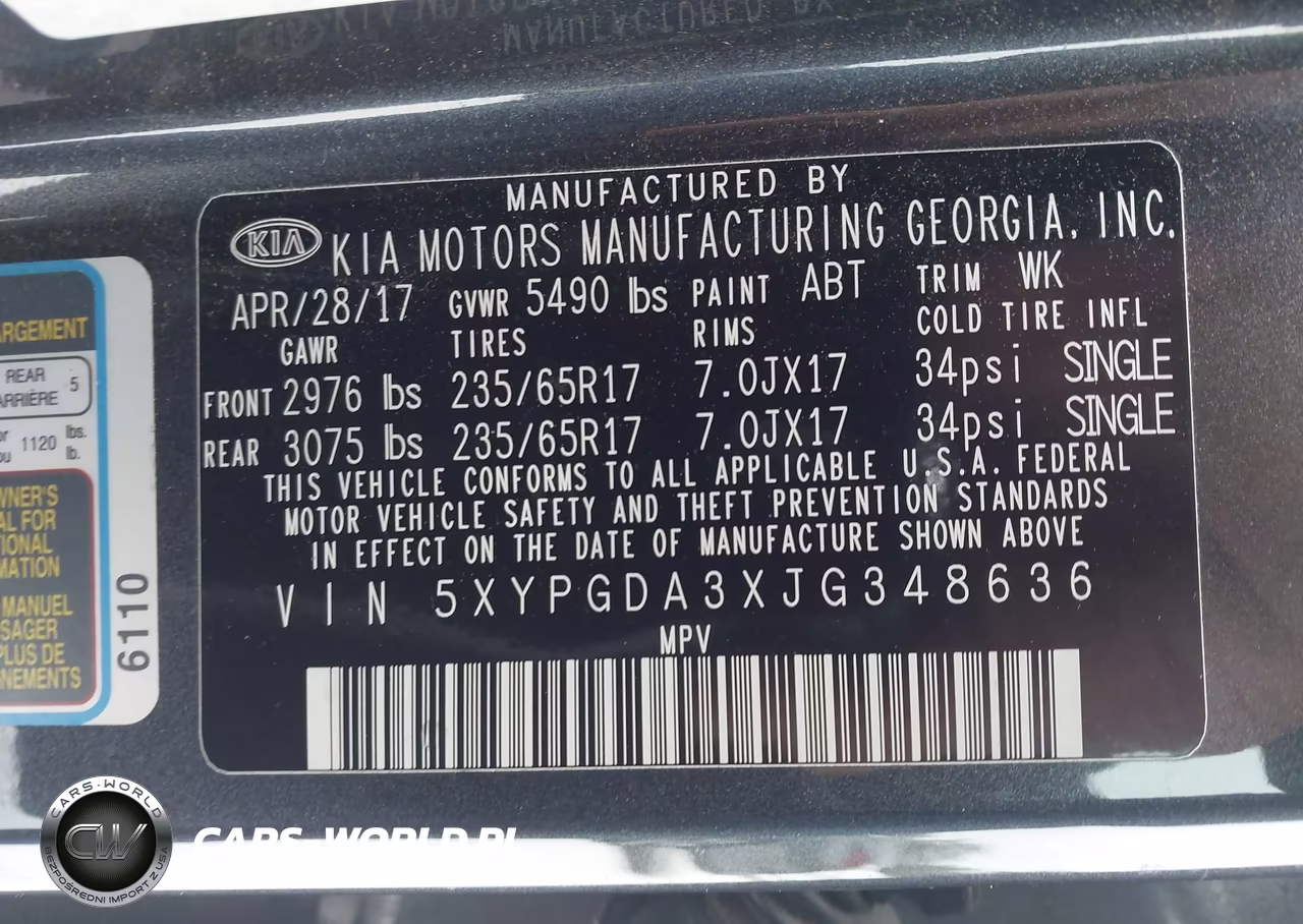 2018 Kia Sorento 2.4L Lx VIN:5XYPGDA3XJG348636 - 9