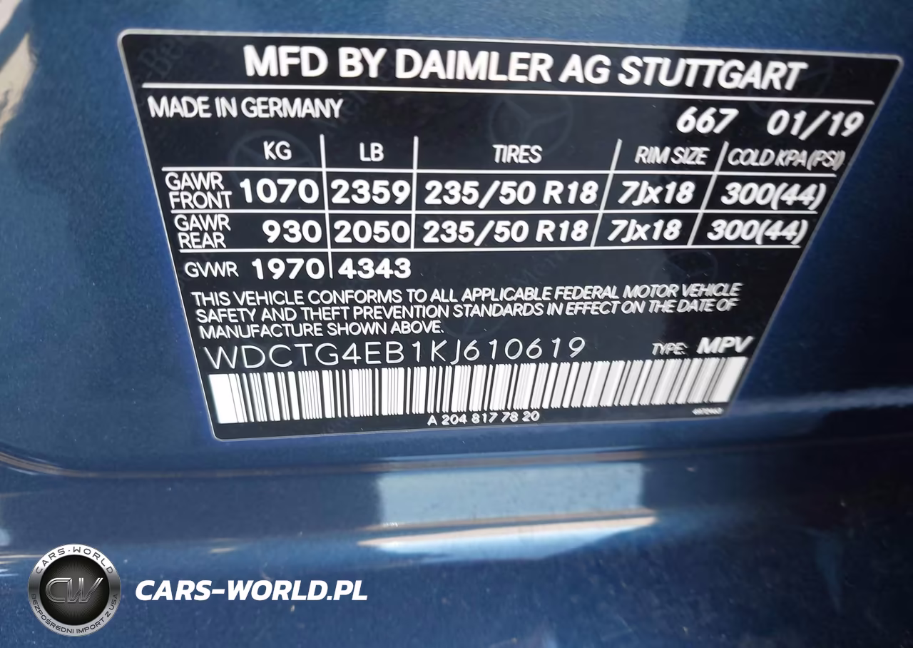 2019 Mercedes-Benz Gla 250 VIN:WDCTG4EB1KJ610619 - 9