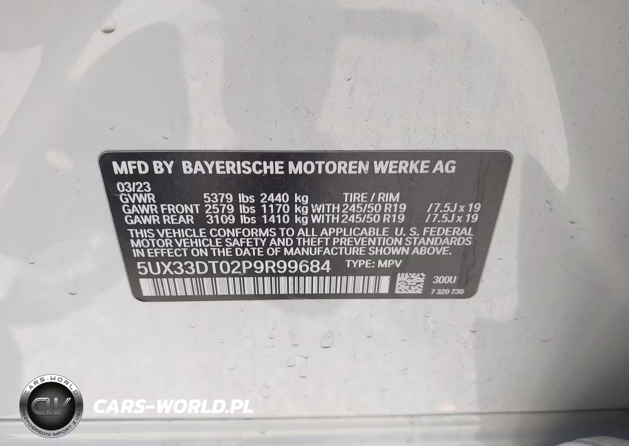 2023 BMW X4 xDrive30I VIN:5UX33DT02P9R99684 - 9