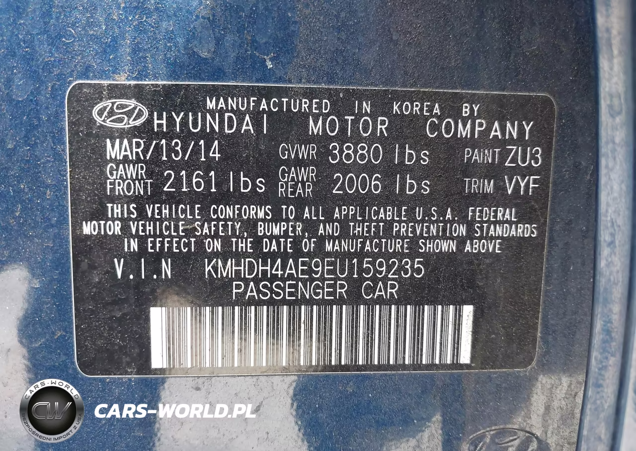 2014 Hyundai Elantra Se VIN:KMHDH4AE9EU159235 - 9