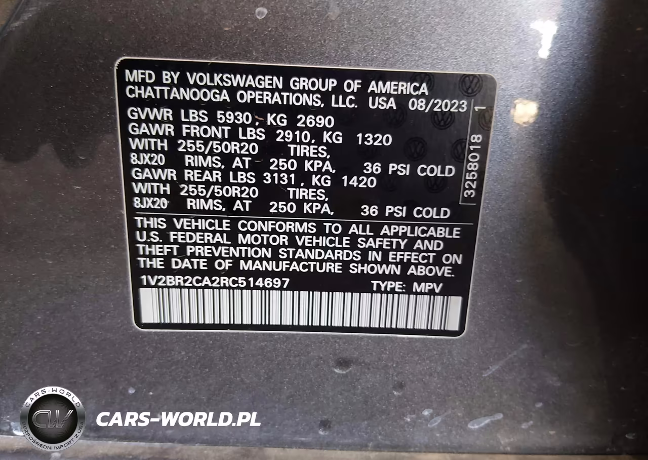 2024 Volkswagen Atlas 2.0T Sel VIN:1V2BR2CA2RC514697 - 9