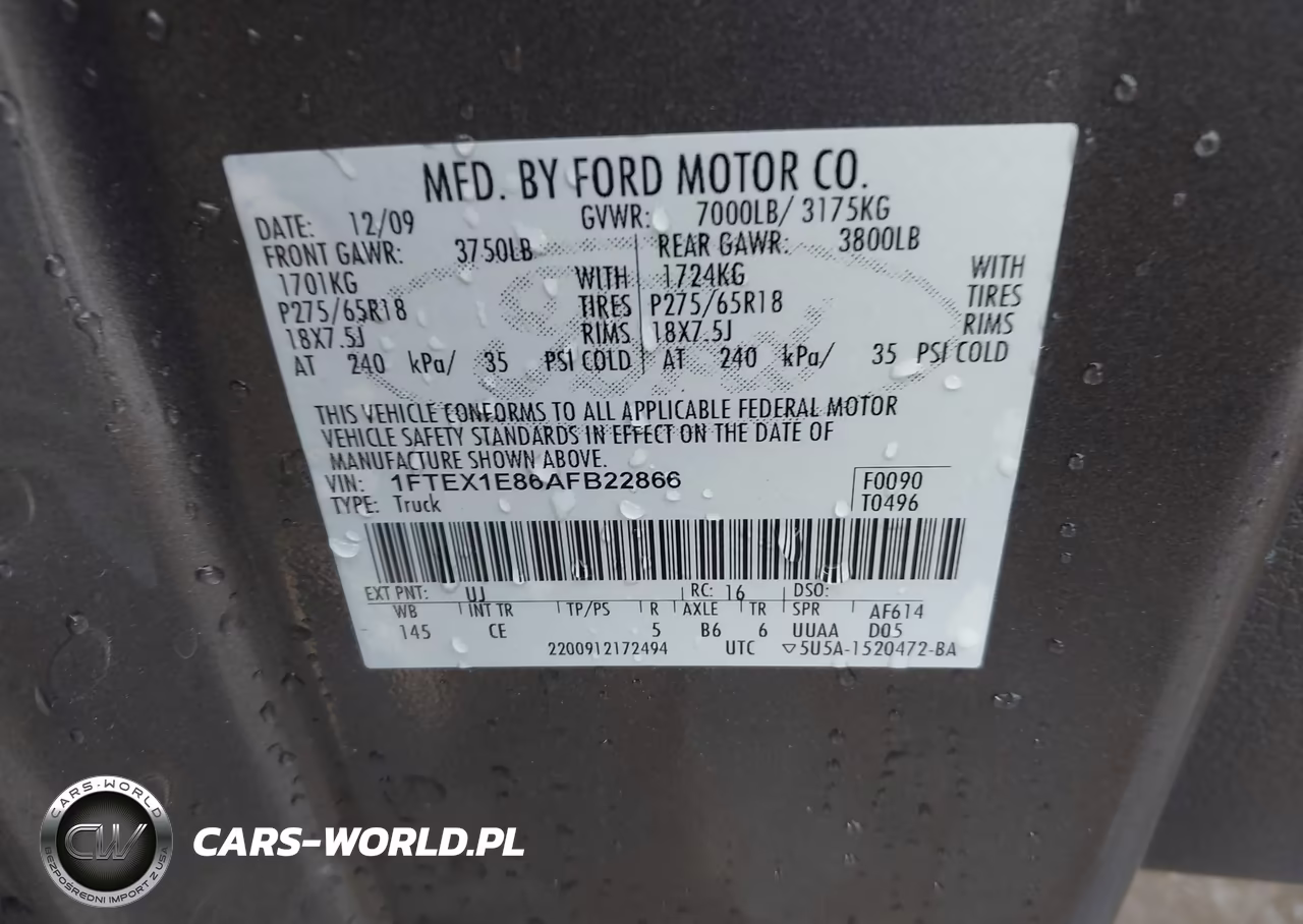 2010 Ford F-150 Stx-Xl-Xlt VIN:1FTEX1E86AFB22866 - 9