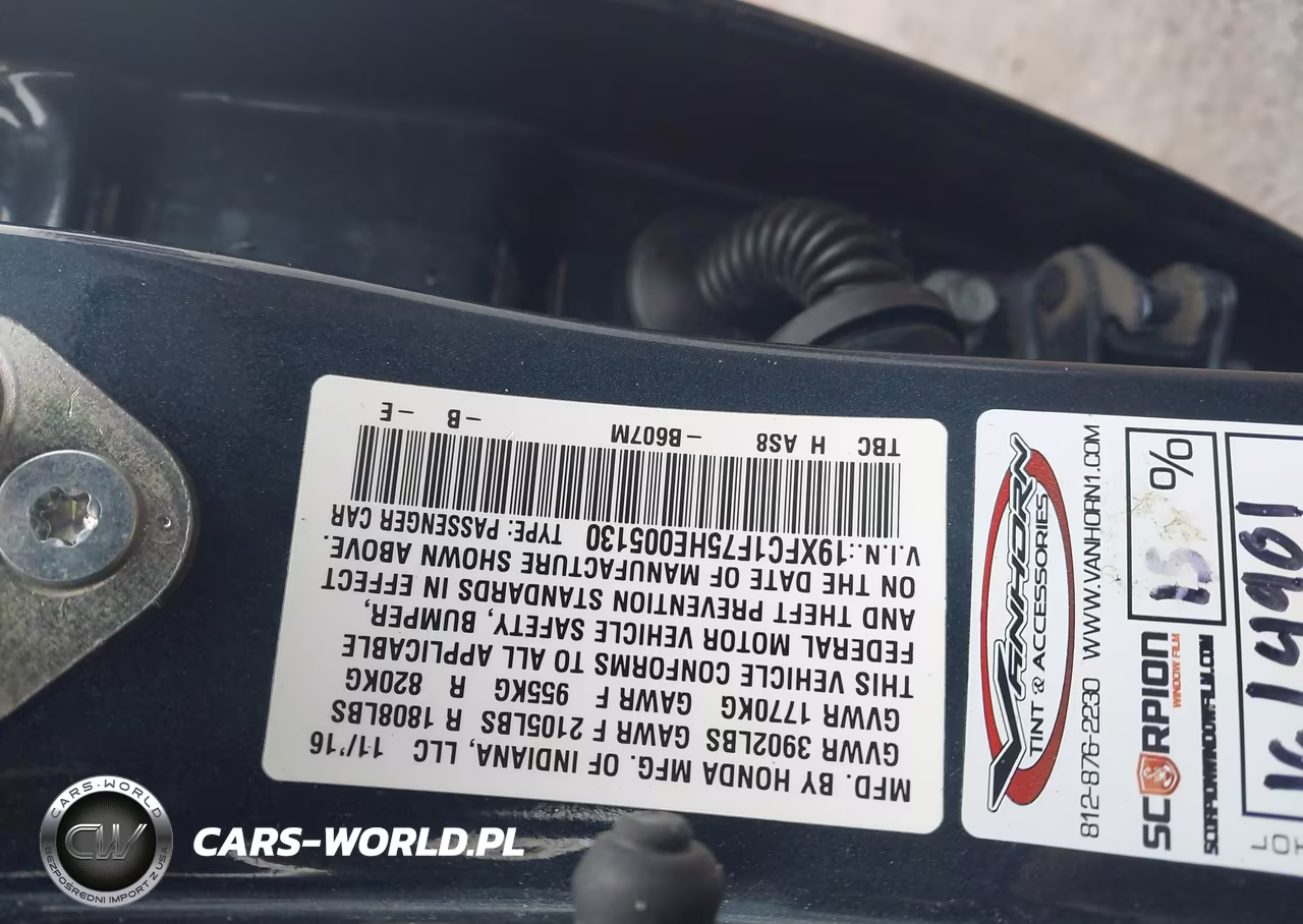 2017 Honda Civic Ex-L VIN:19XFC1F75HE005130 - 9
