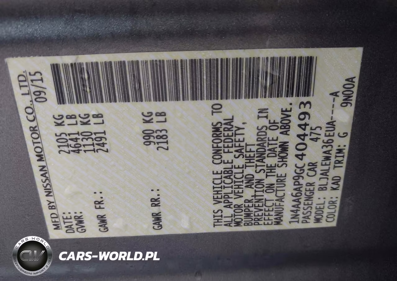 2016 Nissan Maxima 3.5 Sl VIN:1N4AA6AP9GC404493 - 9