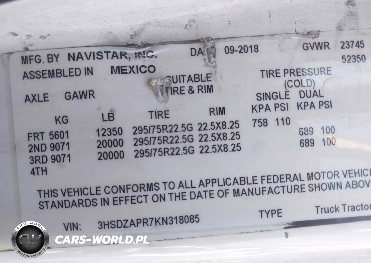 2019 International Lt VIN:3HSDZAPR7KN318085 - 8