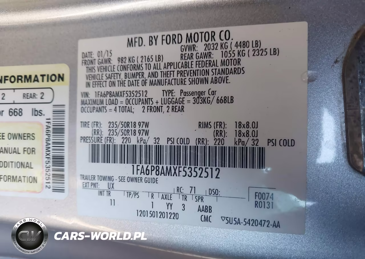 2015 Ford Mustang V6 VIN:1FA6P8AMXF5352512 - 9