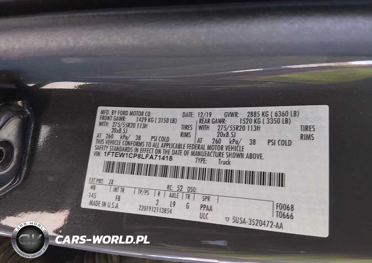 2020 Ford F-150 Xlt VIN:1FTEW1CP8LFA71418 - 9