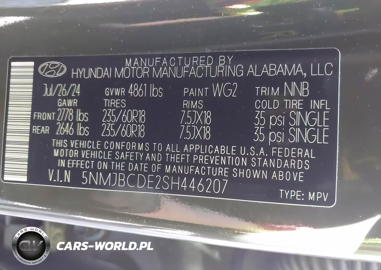 2025 Hyundai Tucson Sel VIN:5NMJBCDE2SH446207 - 9