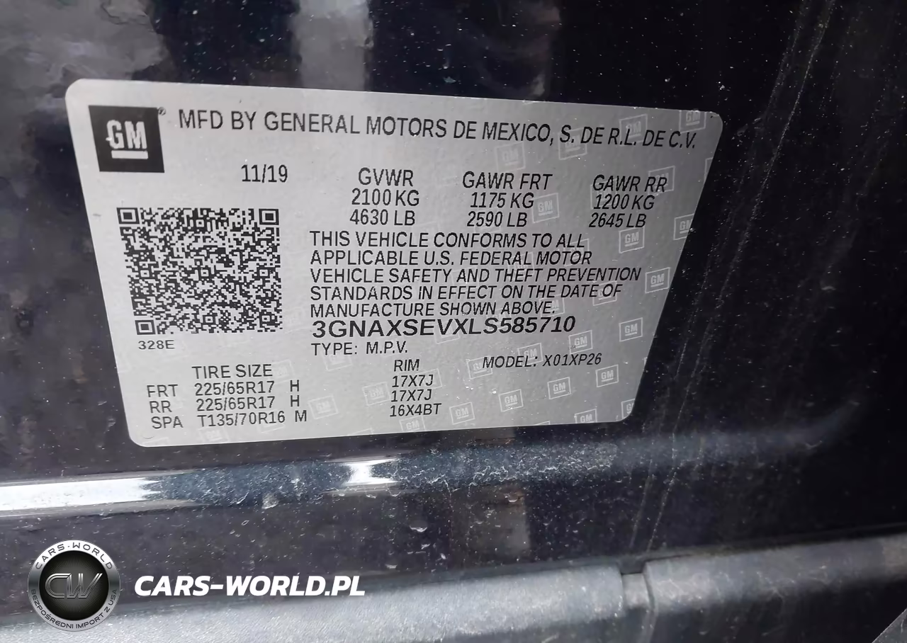 2020 Chevrolet Equinox Awd Ls VIN:3GNAXSEVXLS585710 - 9