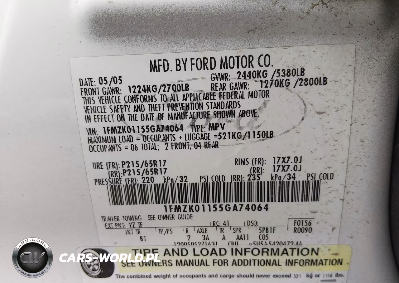 2005 Ford Freestyle Se VIN:1FMZK01155GA74064 - 9
