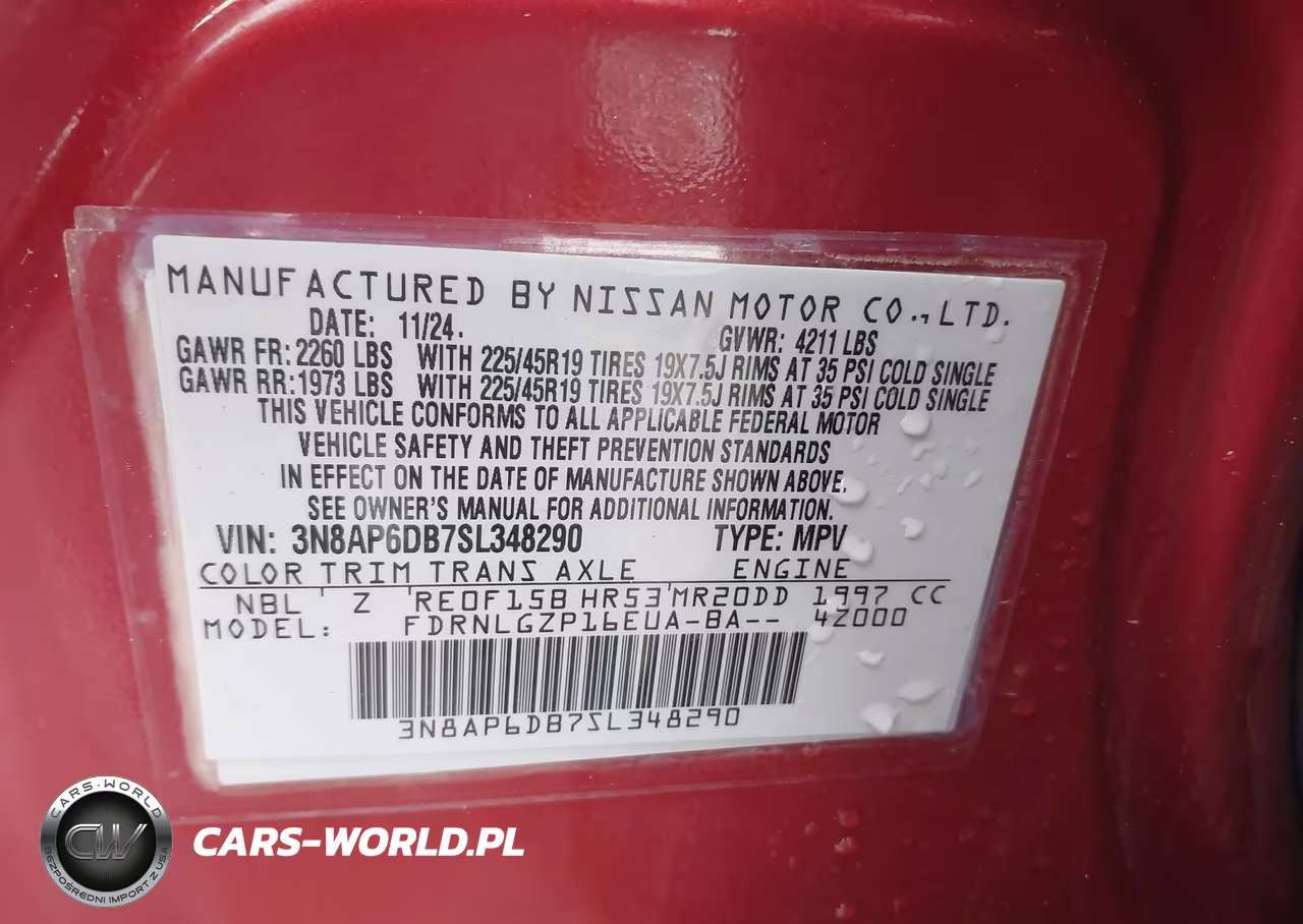 2025 Nissan Kicks Sr Intelligent Awd VIN:3N8AP6DB7SL348290 - 9
