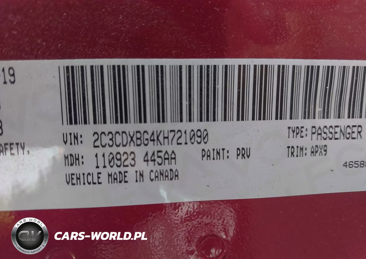 2019 Dodge Charger Sxt Rwd VIN:2C3CDXBG4KH721090 - 9