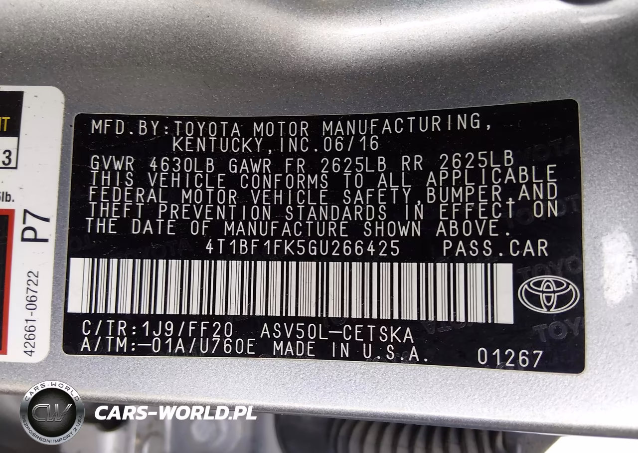 2016 Toyota Camry Se VIN:4T1BF1FK5GU266425 - 9