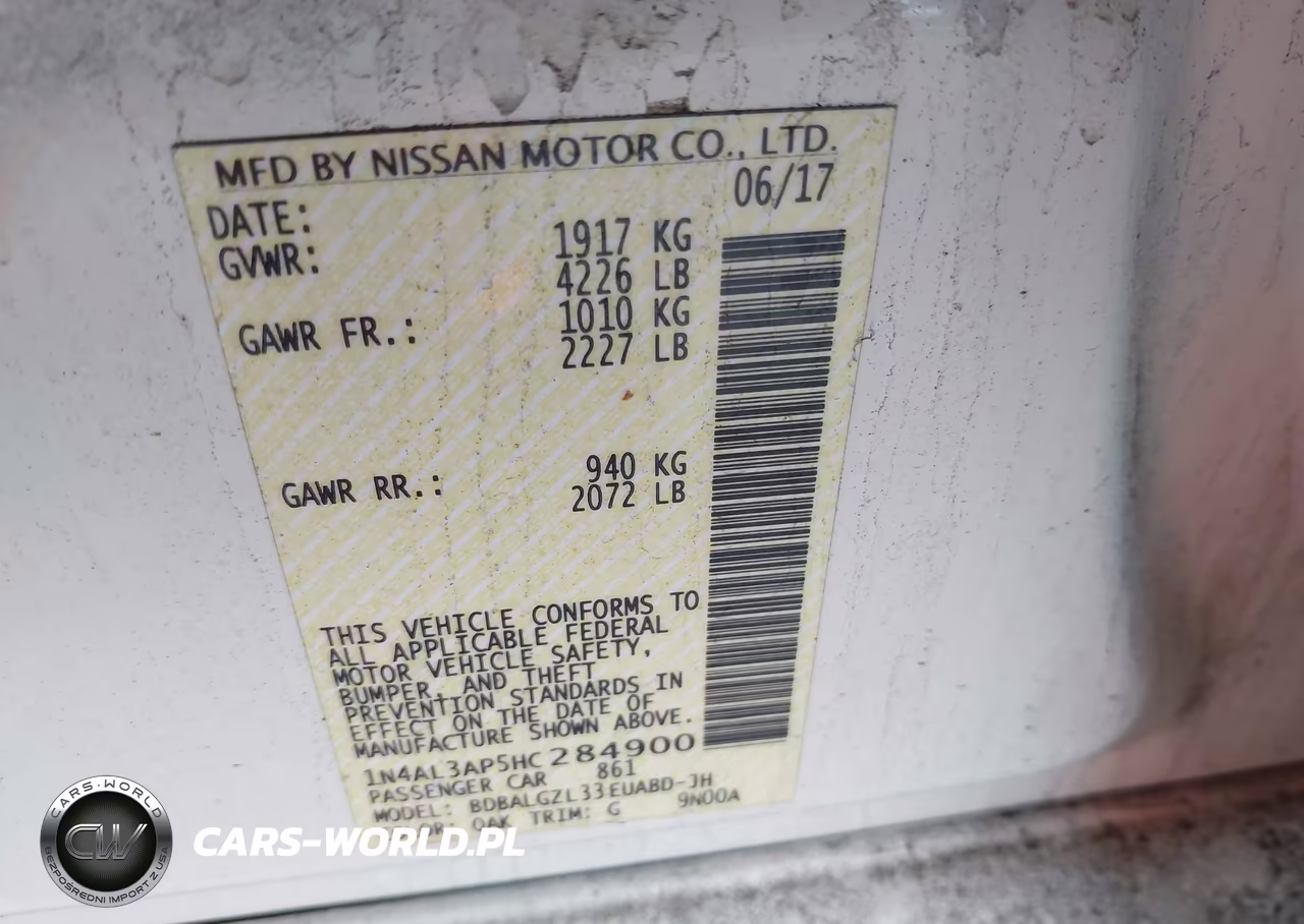 2017 Nissan Altima 2.5 S VIN:1N4AL3AP5HC284900 - 9