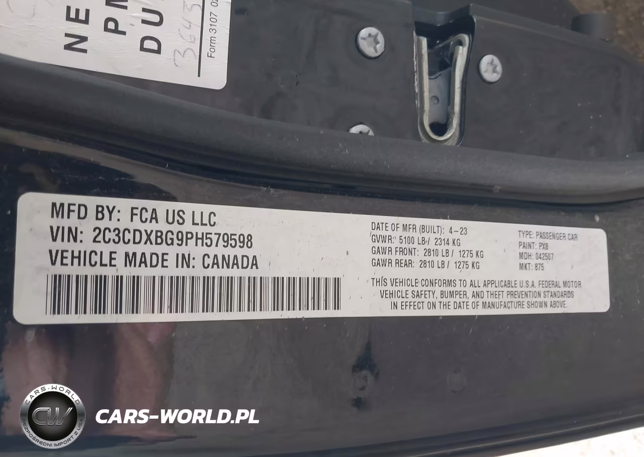 2023 Dodge Charger Sxt VIN:2C3CDXBG9PH579598 - 8