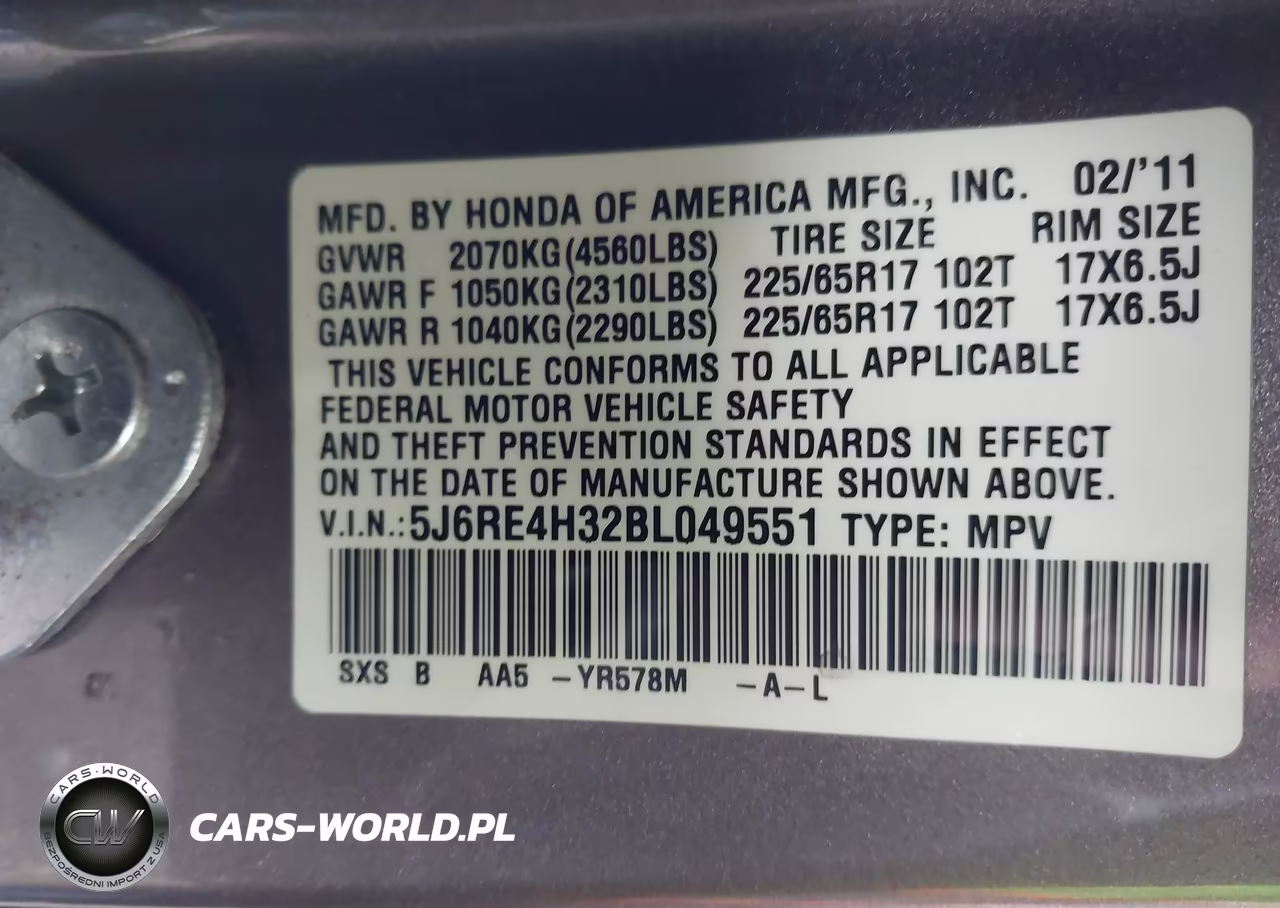 2011 Honda Cr-V Lx VIN:5J6RE4H32BL049551 - 9