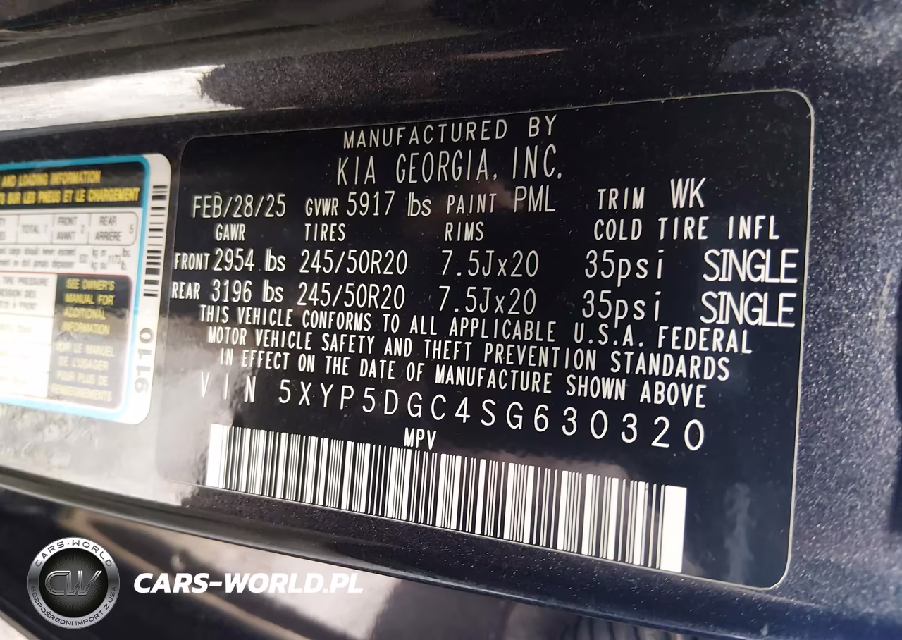 2025 Kia Telluride Sx X-Line VIN:5XYP5DGC4SG630320 - 9